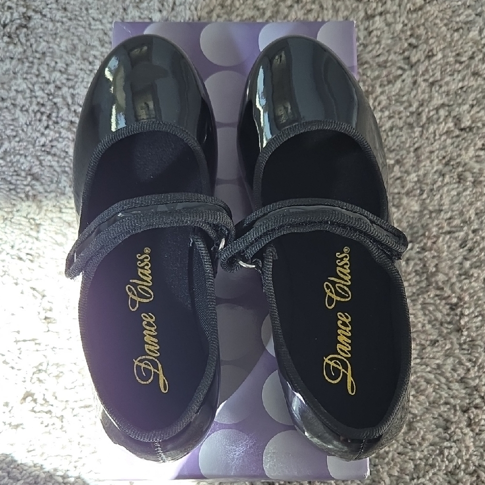 Dance Class Little Girls Glossy Black Flats - ACCEPTING OFFERS